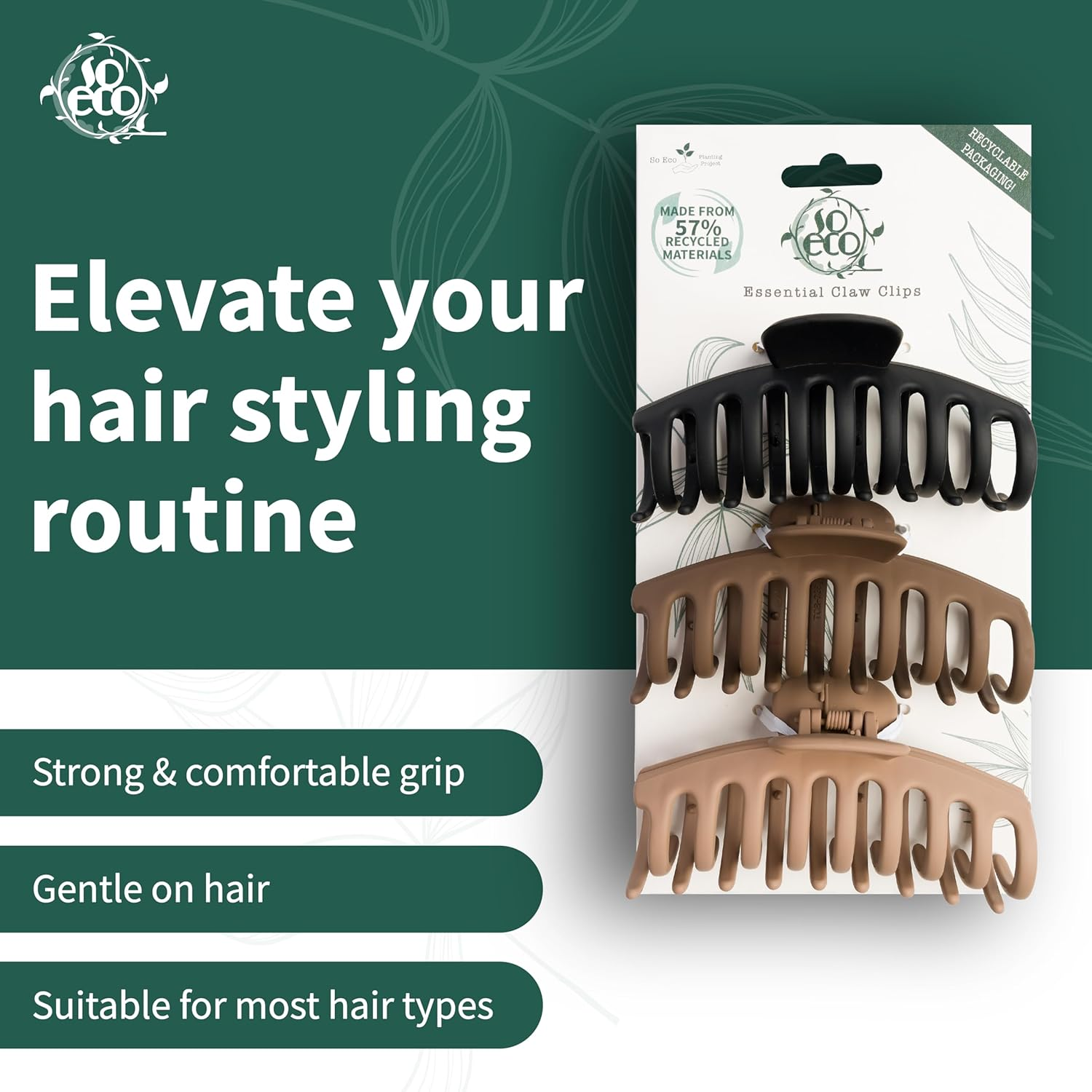 So Eco Essential Claw Clips - 3 Pack image number 4