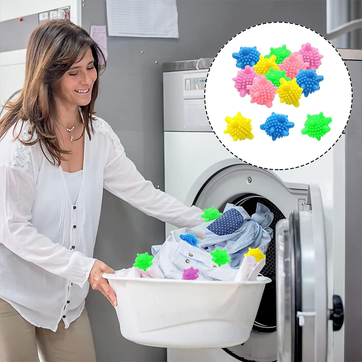 Laundry Balls, 16 PCS Color Reusable Washing Machine Balls for Clean Clothes (4.5Cm/1.77In) image number 4