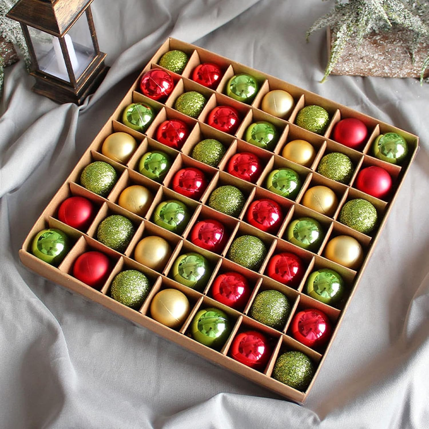 49PCS Mini Christmas Ball Ornaments, Mini Christmas Tree Decorative Balls Small Shatterproof Christmas Baubles for Xmas Christmas Tree, Christmas Wreath Ornaments and Party Decor image number 3