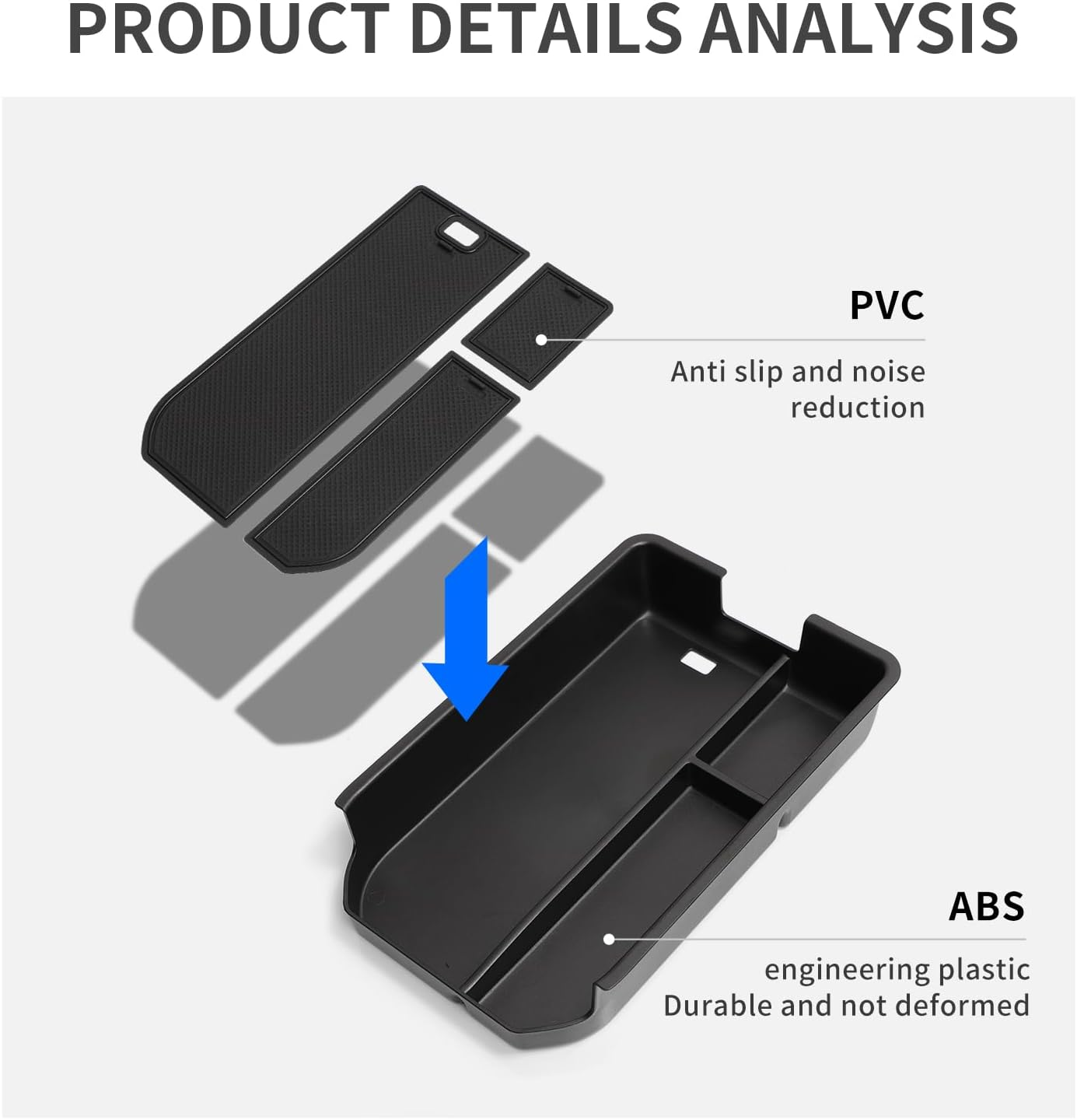 Smabee Center Console Organizer Compatible with Land Cruiser Prado J250 2024 2025 Accessories Interior ABS Armrest Storage Box Tray Organizer Insert (Not Fit Cool Box) image number 5