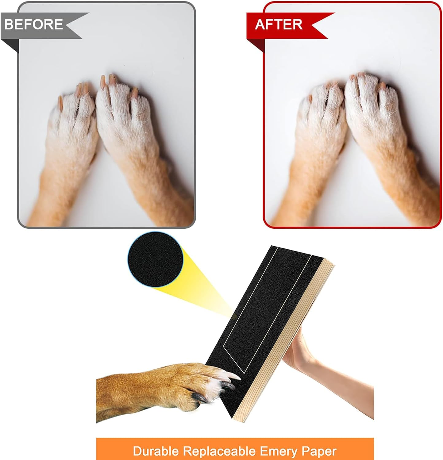 Dog Scratch Pad for Nails，Scratch Mat Comes with 2 Replacement Sandpaper Sheets， with Built-In Snack Box Scratch Mat Dog，Dog Nail File Scratch Board Suitable for Sensitive Small and Medium-Sized Dogs image number 1