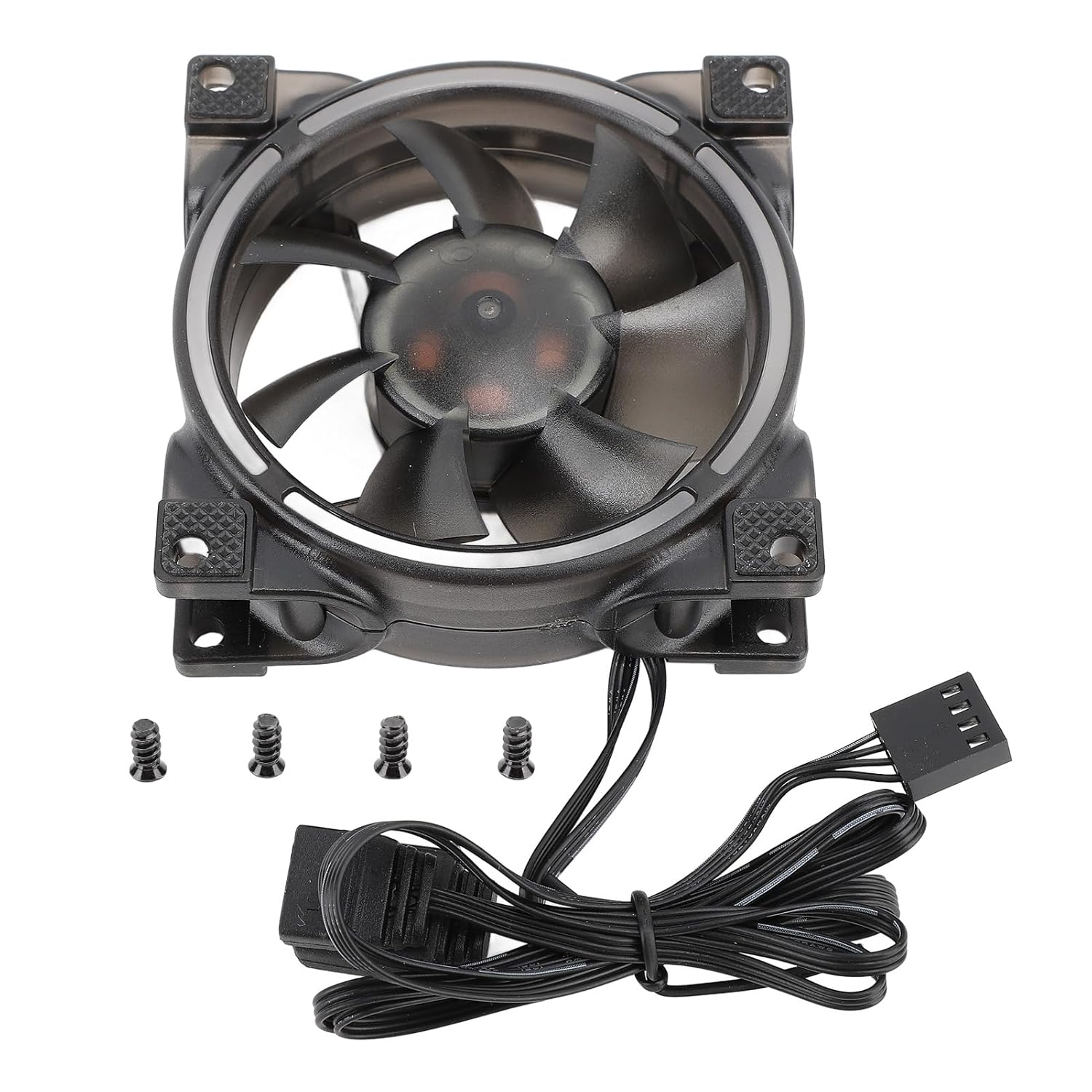 80Mm PWM Low Noise Cooling Fan, Computer Case Fan, PWM 5V ARGB Case Fan, MFDB Hydraulic Bearing PWM Intelligent Temperature Control 800‑2500RPM 7 Blades for PC Chassis image number 4