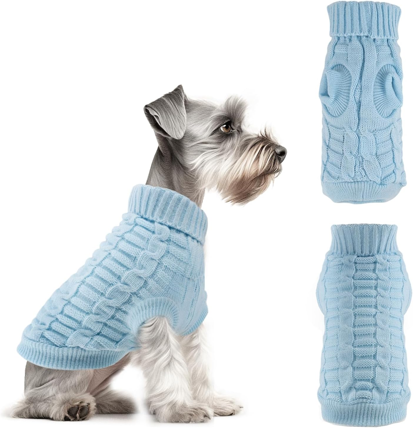 Small Dog Jumper & Sweater - Elastic Warm Knitwear for Pets, Soft Breathable Winter Clothes, Machine Washable Dog Costume Ideal for Chihuahua, Pug, Yorkie & Small Breeds (Green, M)