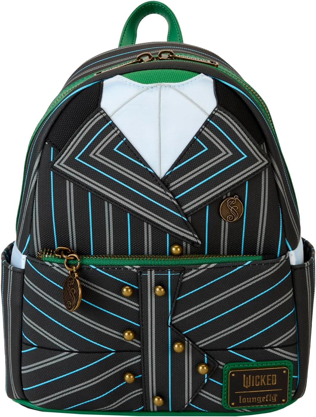 Loungefly Wicked 2024 Elphaba Shiz University Uniform Cosplay Faux Leather Mini Backpack, 10-Inch Size image number 3