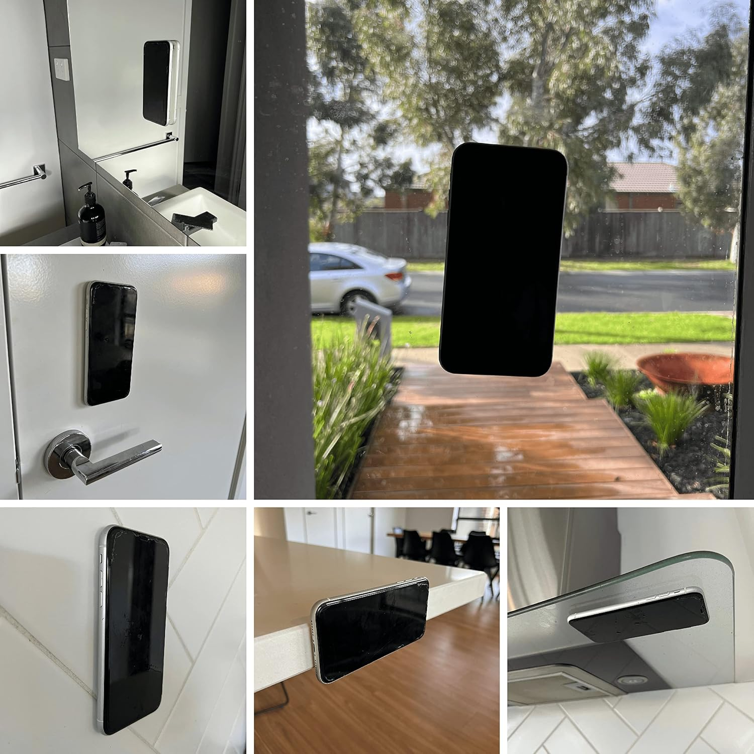 Silicone Sticky Phone Case - Suction Your Device Anywhere with This Gripper for Back - Content Creator Essentials for UGC, Tiktok Influencer Videos (Sherbert Green) - Raspberry Pink image number 6