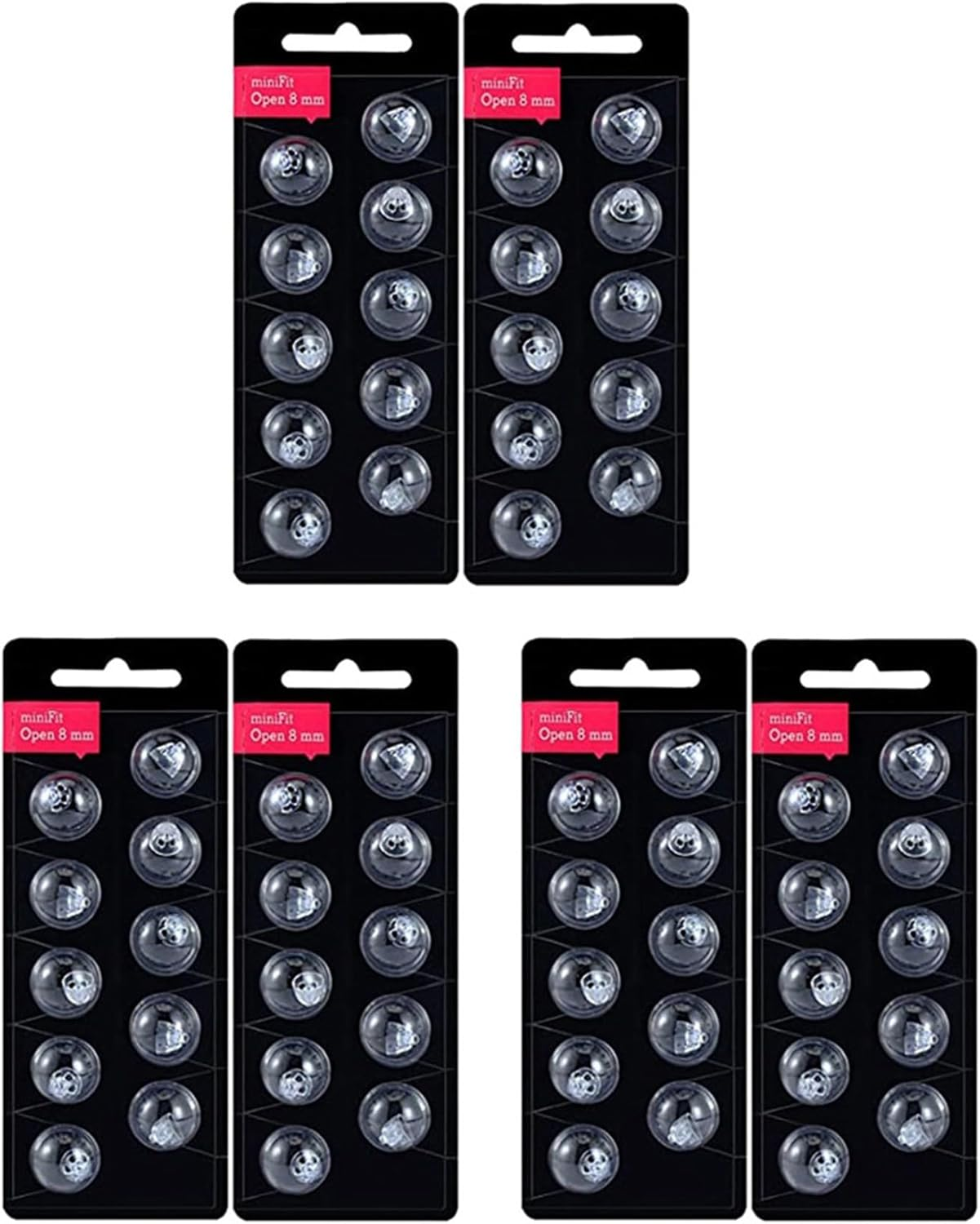 Hearing Aid Domes for Minifit Open Vent Domes: 6 Packs (8Mm),Universal Domes for Hearing Aid Supplies image number 5