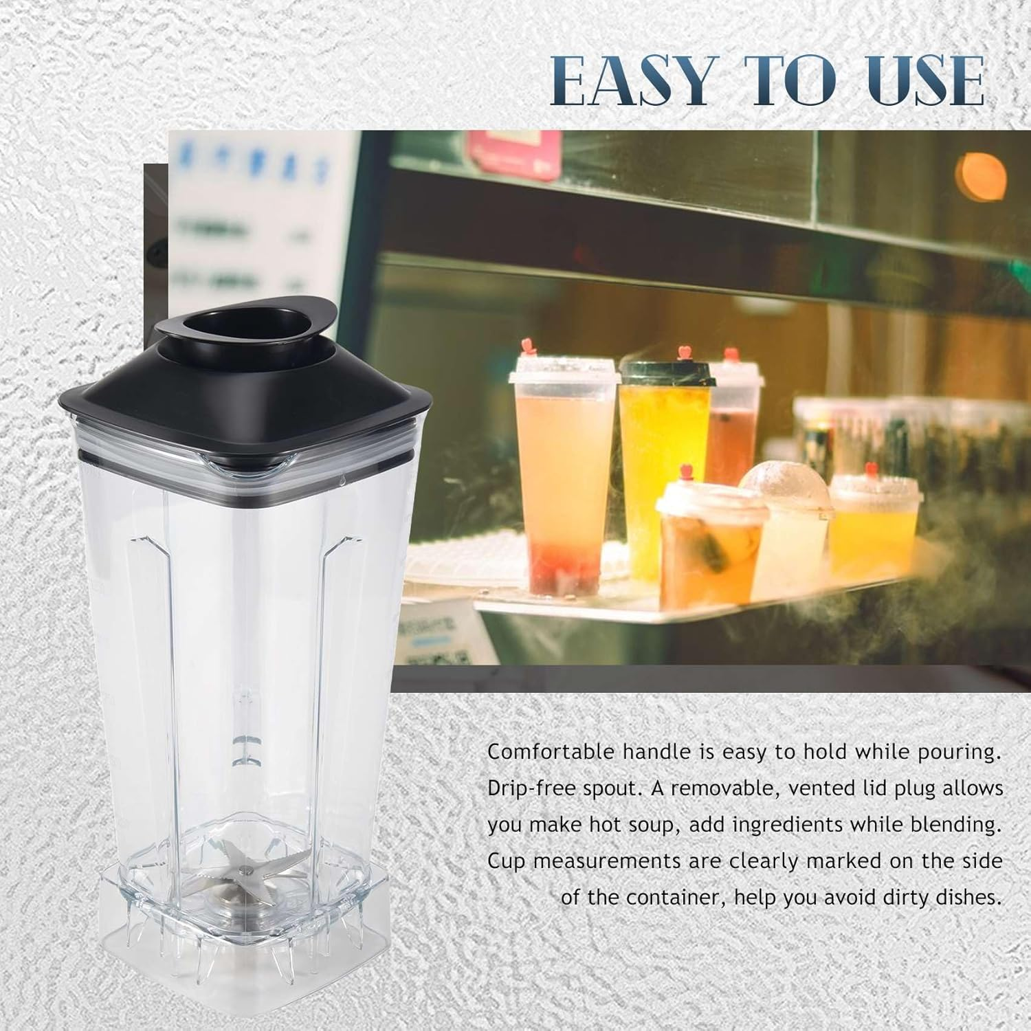 Oidnvay Spare Jug for Blender Replacement Part Transparent 2L Capacity Blender Spare Compatible for Silver Blender image number 5