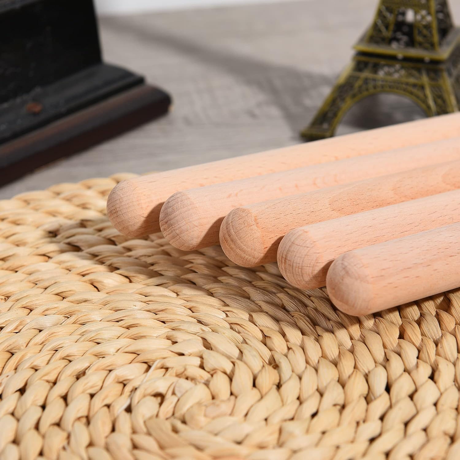 32 Pieces Rhythm Sticks for Kids Bulk, 8 Inch Wood Music Lummi Sticks Classroom Percussion Instrument image number 2