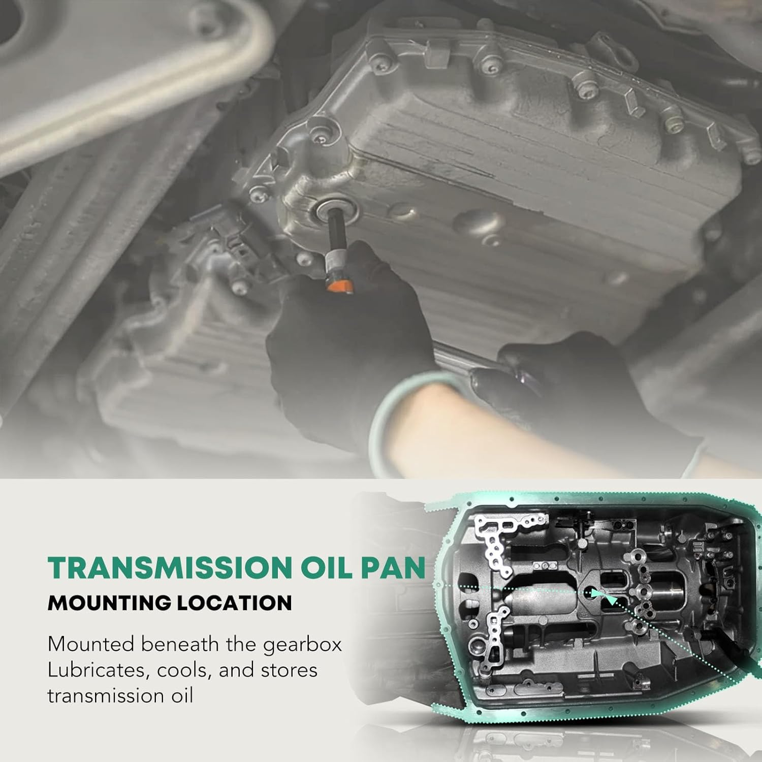 Transmission Oil Pan and Drain Plug Replacement for Chrysler 300 Dodge Charger Challenger Magnum Jeep Grand Cherokee Wrangler NAG1 W5A580 image number 2