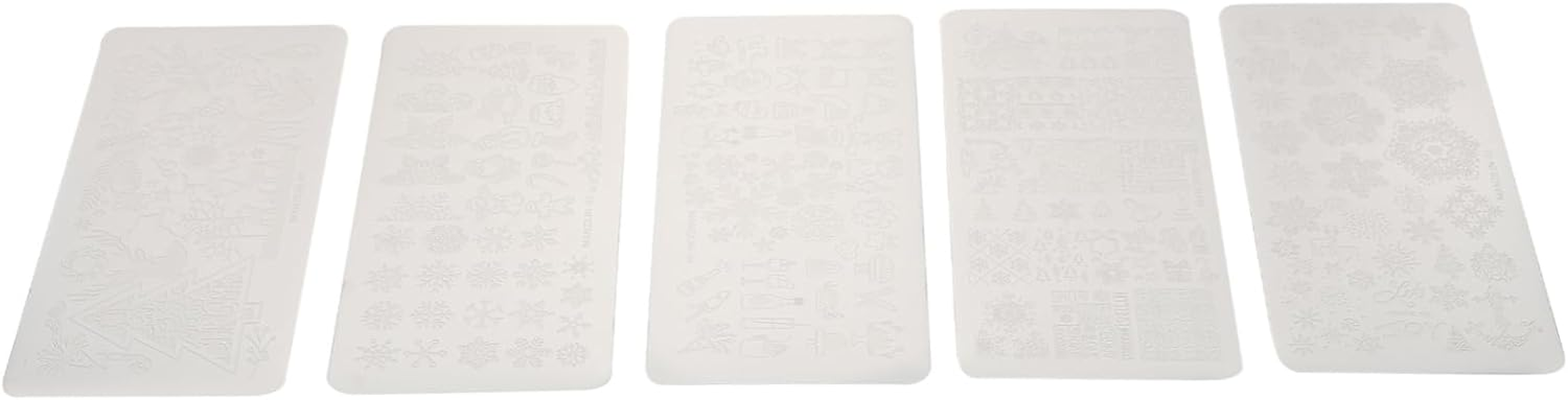 VALICLUD 5Pcs Christmas Snowflake Nail Art Stamping Plates Practical Manicure Molds Durable Reusable Nail DIY Mold Accessories for Stylish Holiday image number 6