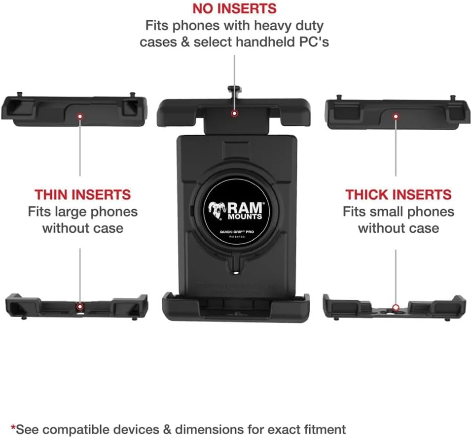 RAM Mounts RAM-HOL-PD7U Quick Grip Pro Cradle Holder (L) without Ball