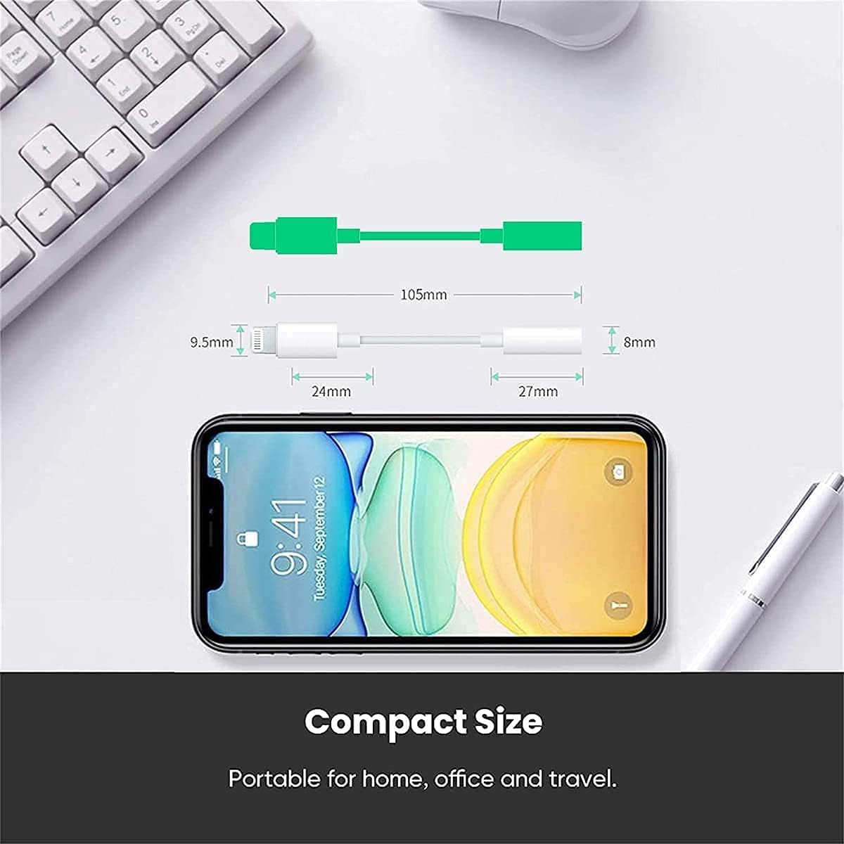 [Apple Mfi Certified] Lightning to 3.5 Mm Headphone Jack Adapter for Iphone 14 Pro Max, 2 Pack Iphone 3.5Mm Headphone Aux Audio Converter Dongle Adapter for Iphone 14 13 12 11 Pro Max XS XR X 8 7 image number 2