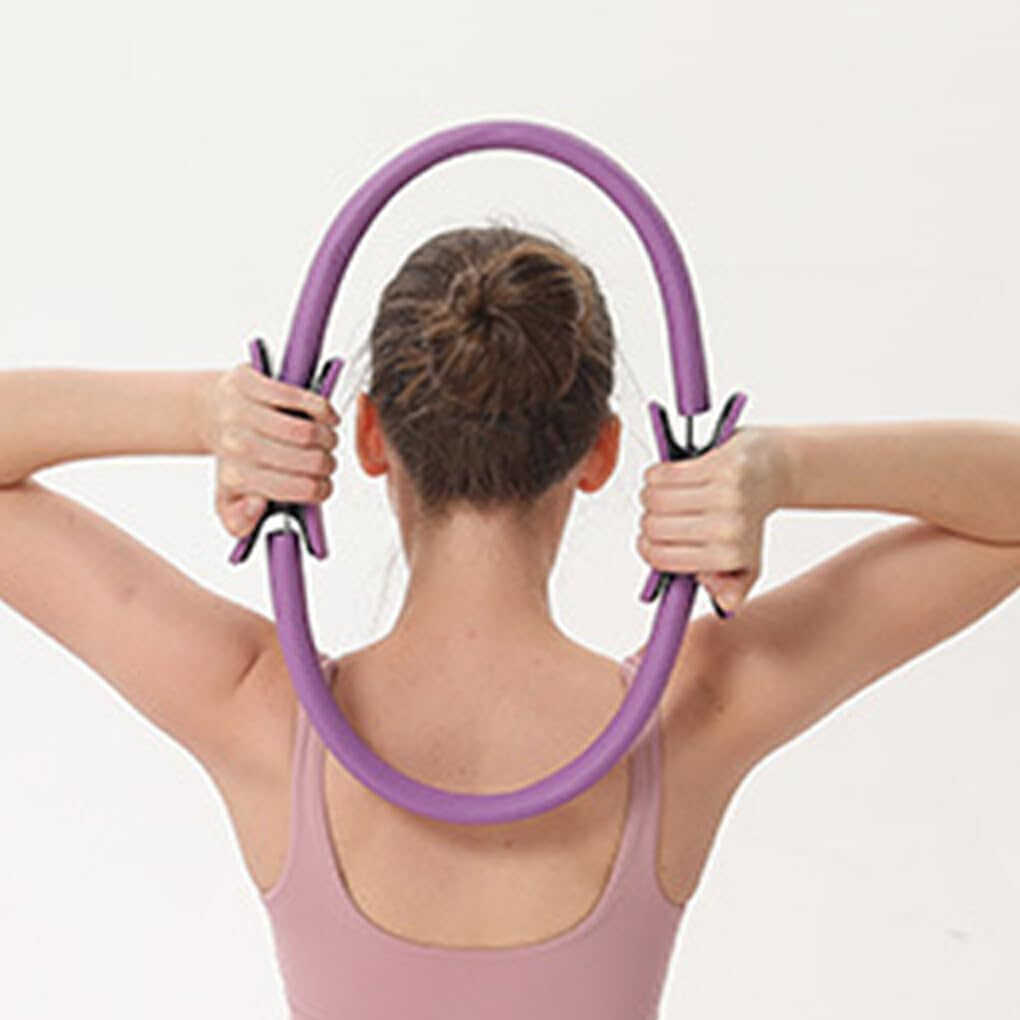 IOIUSKKU Pilates Circle Easy to Clean Comfortable and Durable Gymnastics and Women Fitness Flexible TPE Magic Ring for Sports, Pink, 37.5 * 3.5Cm image number 1