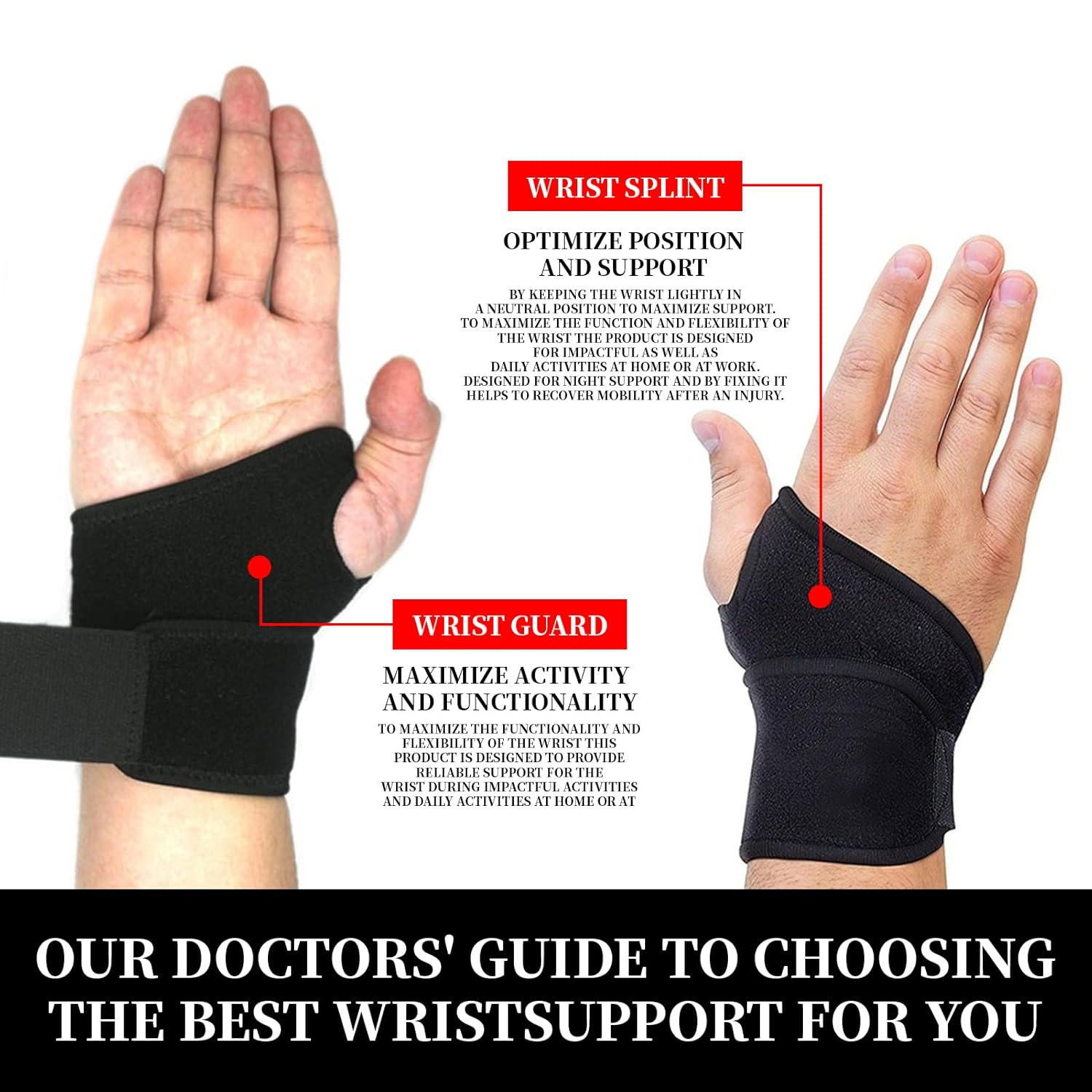 Doctor Developed Premium Copper Lined Wrist Support Brace for Wrist Injuries, Arthritis Relief, Sprains and Daily Comfort -Adjustable Hand Support for Left and Right Hands image number 3