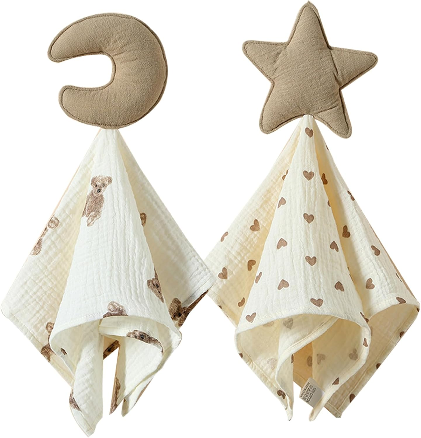 Lovey Blanket for Boys and Girls, Organic Cotton Muslin Security Blanket for Babies, Soft Breathable Lovie Soothing Towel for Newborn and Infant (Brick Red| Bunny)