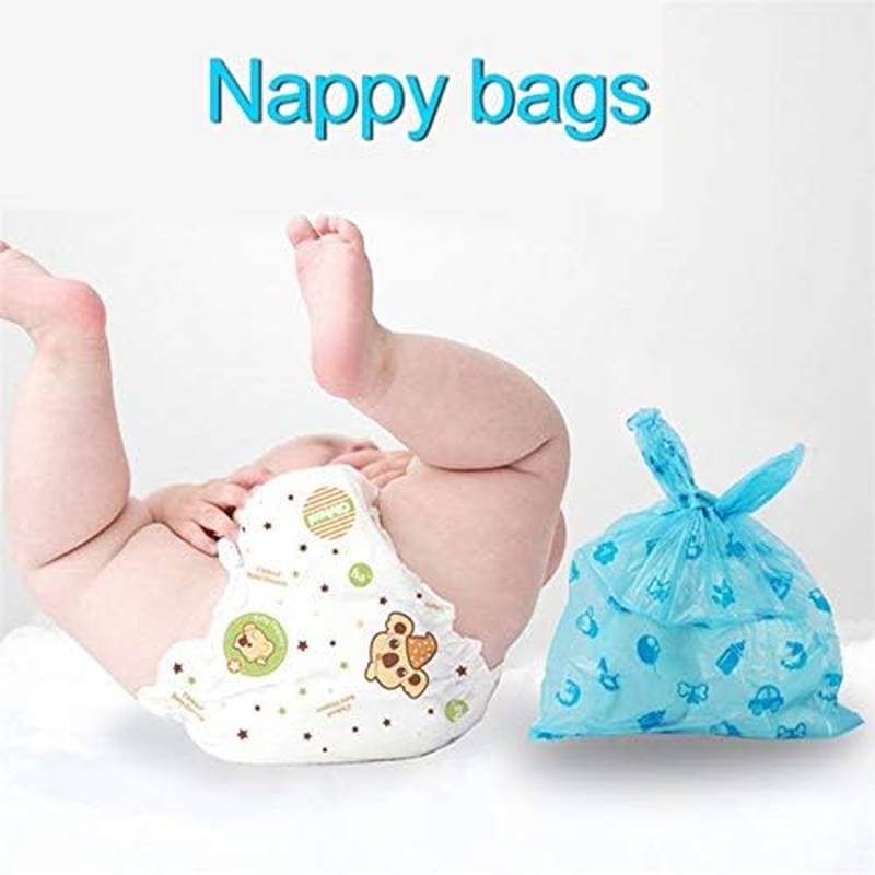 AMXGPT Diaper Bags Disposable for Baby, 16 Rolls/240 Bags, with Dispenser Baby Diaper Disposal Bags Diaper Trash Bags, Disposal Bags Easy-Tie for Travel (Blue) image number 2