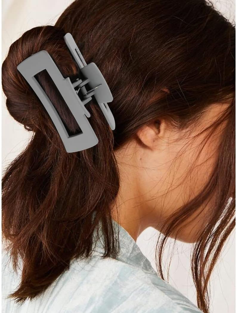 Canitor Matte Rectangular Banana Hair Clips for Thick Hair - 4 PCS Non-Slip Design Jaw Clips and Barrettes for Women image number 2