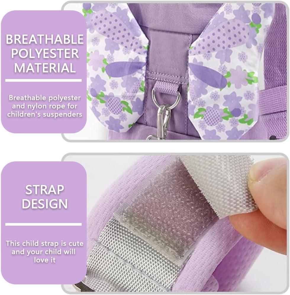 Anti-Lost Toddler Leash with Butterfly Wings Backpack &ndash; Child Safety Harness with Wrist Link for Kids, Baby Walking Wrist Strap with Key Lock &ndash; Travel, Shopping, Outdoor Safety for Girls image number 5
