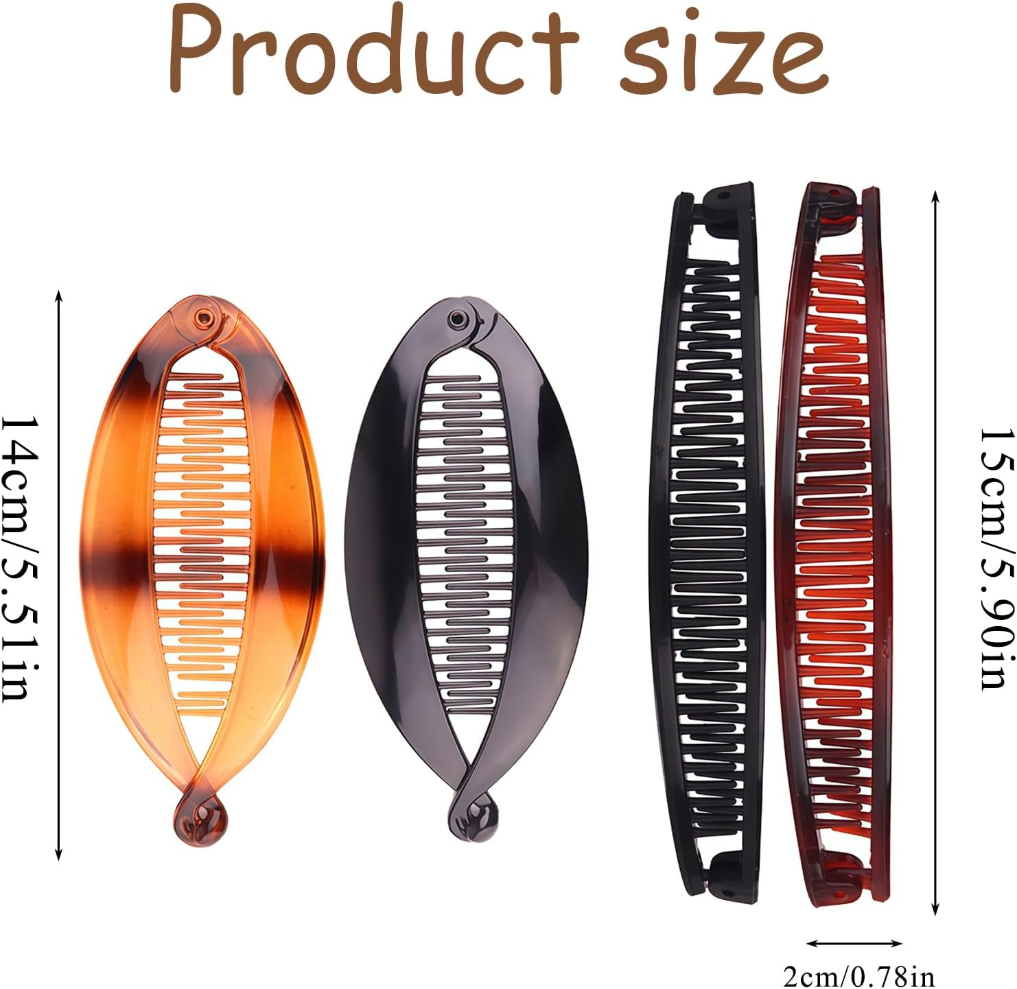 AYNKH 4 Pieces Banana Hair Clips, Women Clips Long Hair Ponytail Plaiter Set for Fine and Thick Hair for Girls image number 6