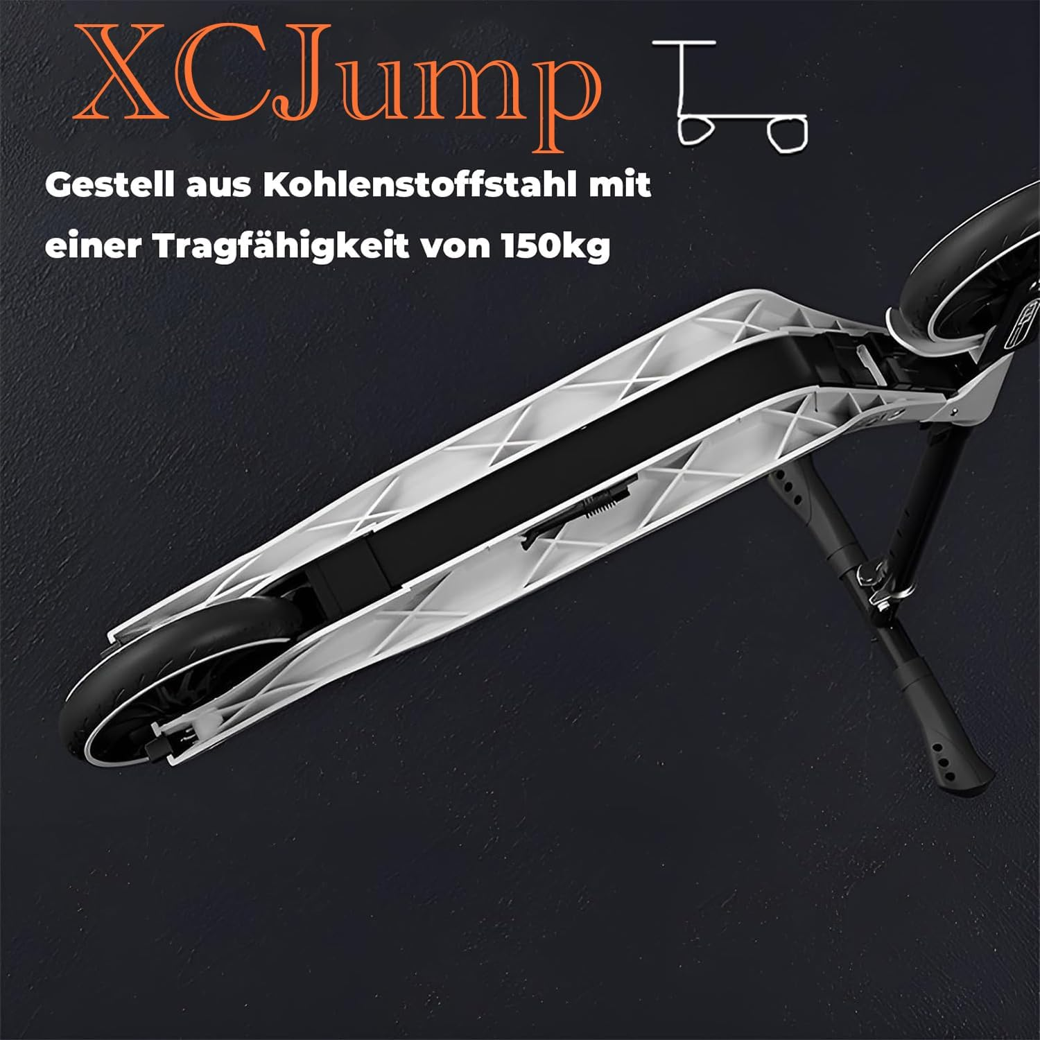 Xcjump Scooter H1 Folding Kick Scooters for Kids & Adults &ndash; Lightweight Foldable Sport Scooter with Adjustable Handle (95-115Cm), Durable 100Kg Capacity, Smooth 20Cm PU Wheels - Pink image number 6