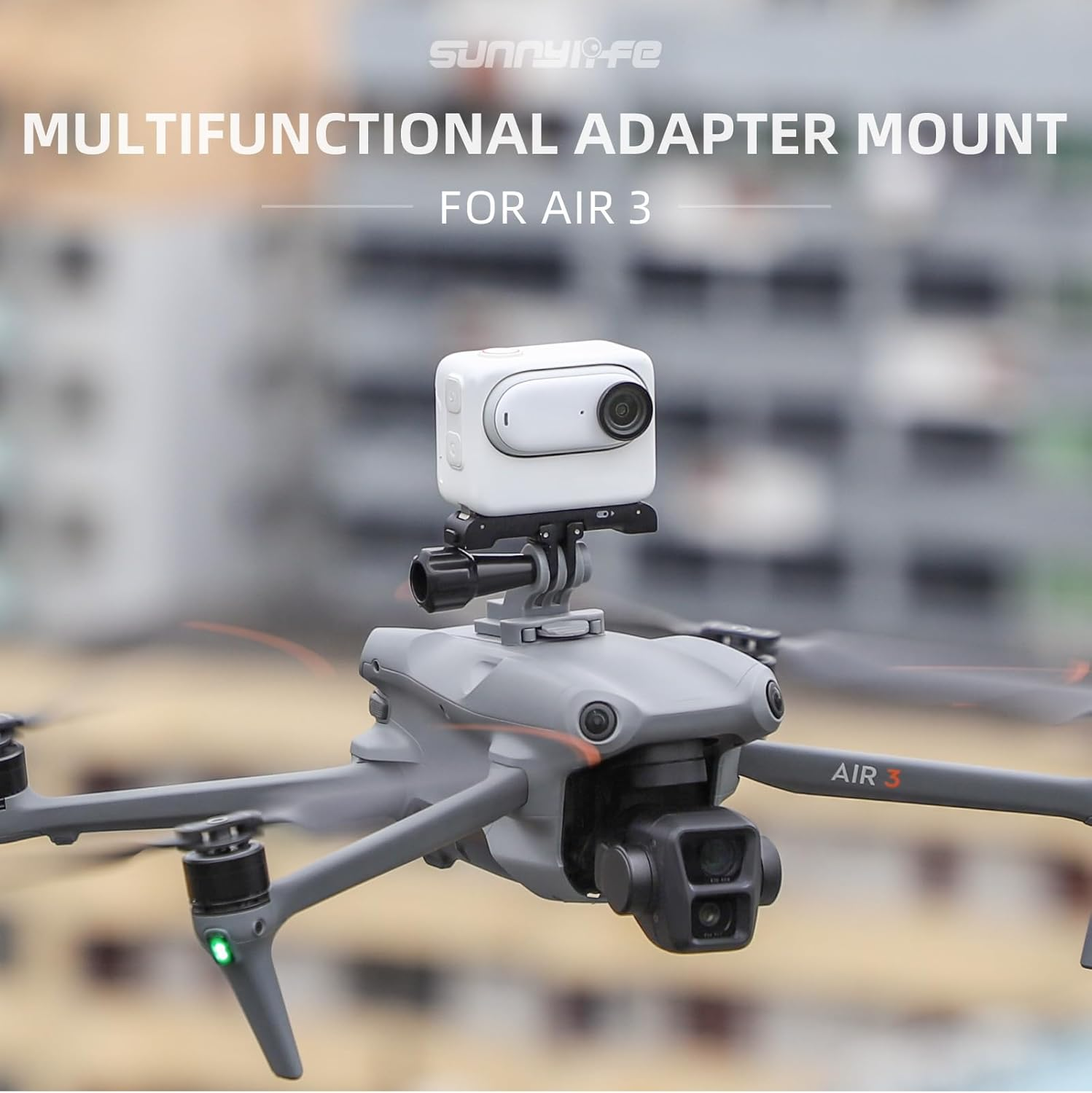 CERFFOOL Action Camera Mount for DJI Air 3 Drone for DJI Action 5 Pro 4/Gopro Hero 13 12 Black/Insta360 GO 3S 3/Insta360 X4 X3 Kit Adapter Extension Accessories image number 2