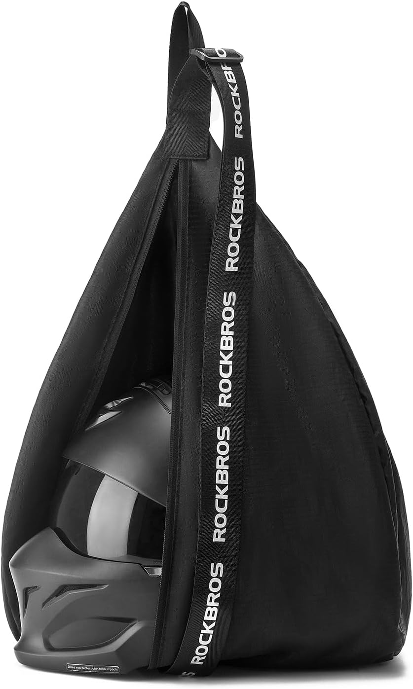 ROCKBROS Motorcycle Helmet Backpack Helmet Bag Large Capacity Waterproof Lightweight Storage Bag with Reflective Stripe Model for Motorcycle Dirt Bike Motocross Bicycle Racing ATV, Black, One Size, image number 5