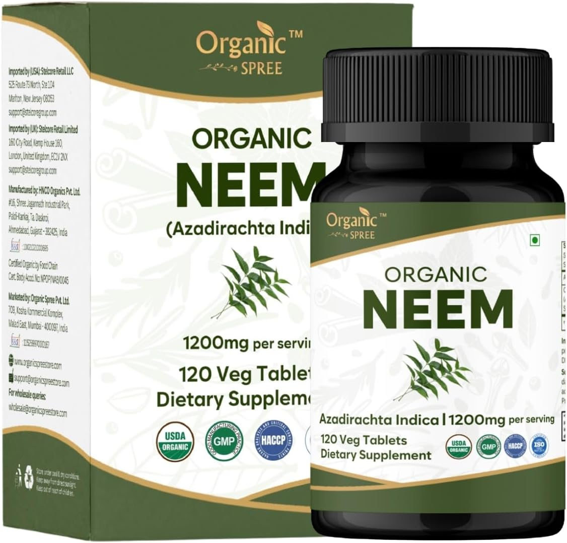 Neem 120 Tablets | Azadirachta Indica (Neem) | USDA Organic Certified | Organic and Natural 120Tab image number 4