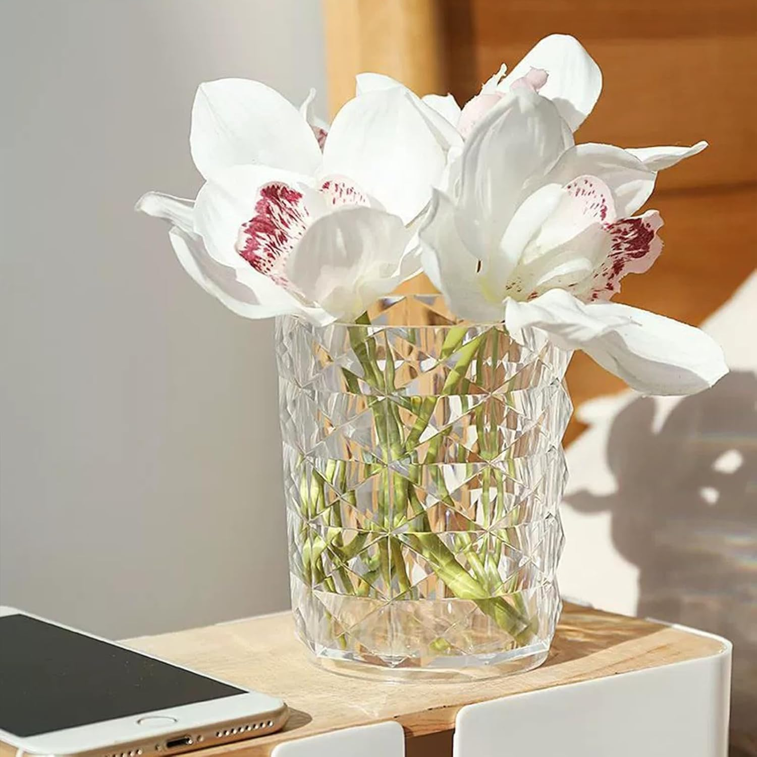 Makeup Brush Storage Bucket | Cosmetic Brush Organizer Cup,Light Luxury Style Exquisite Texture and Transparent Holder for Dressing Table Puchen image number 5