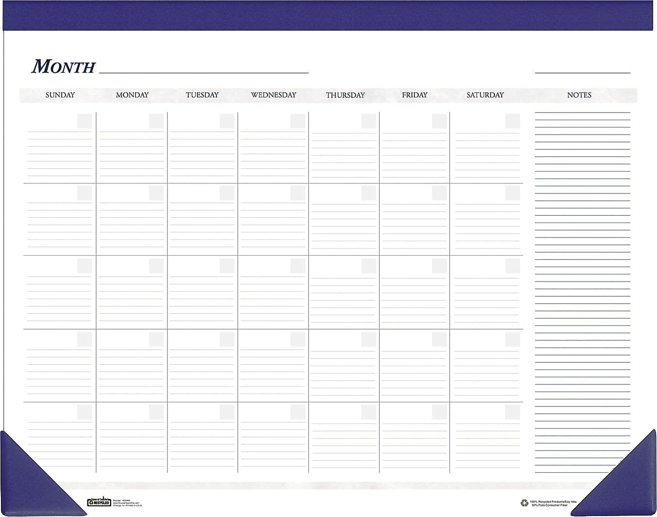 House of Doolittle Non-Dated Desk Pad Calendar, Blue, 22 X 17 Inch (HOD464) image number 1