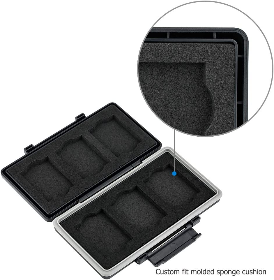 6 Slots XQD Card Holder, Water-Resistant Shockproof, XQD Memory Card Case Protector Storage Box for Nikon Z9 Z8 Z6 III II Z7 II D4 D850 D5 D500 D4S Canon R5C Fujifilm XH2 XH2S GFX 100II - For 6 Xqd image number 6