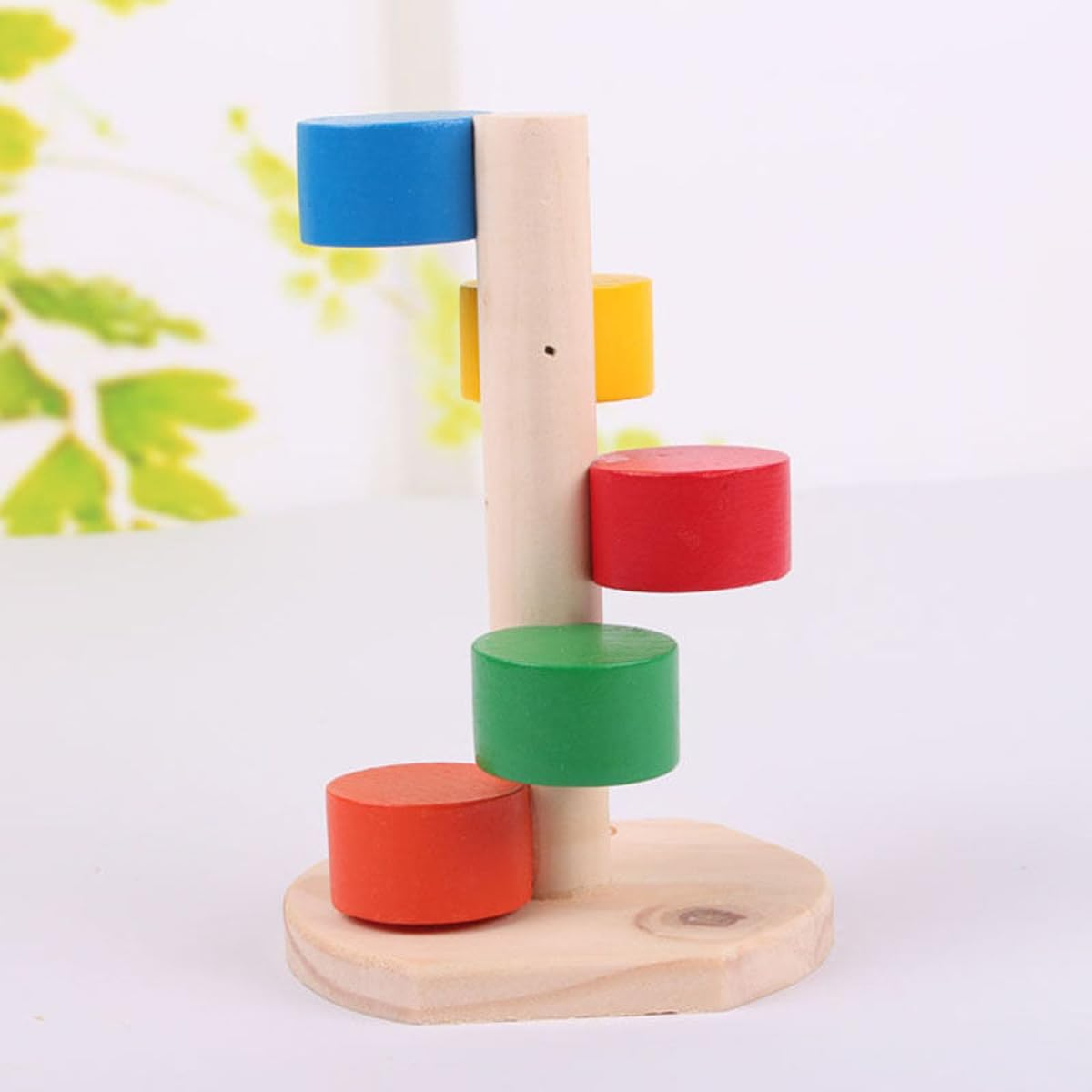 AIMALL Hamster Colourful Cloud Ladder Climbing Toy, Solid Wood Molar Stair Exercise Play Supplies for Small Pets, 5.5" X 3.78" X 3.35"