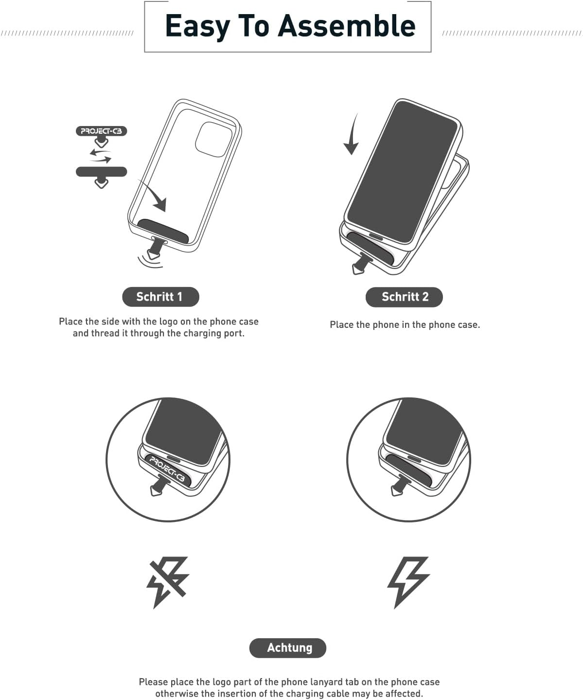 Project-Cb Phone Tether Tab &times;1,Spring Ring &times;1,Metal Patch,Universal Phone Lanyard Patch without Adhesive,Phone Strap Replacement Part for Cell Phone (Gold) - Gold image number 5