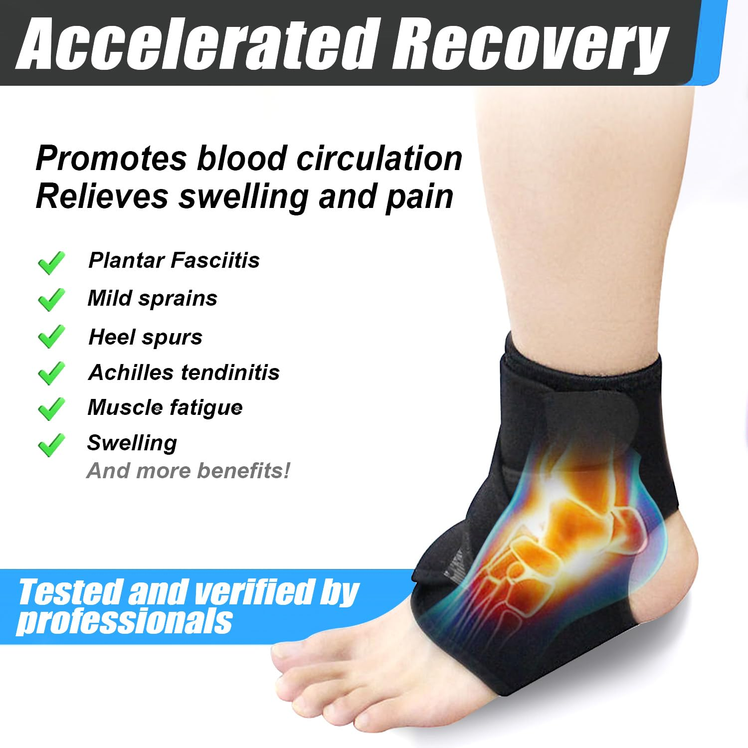 NHEWMAS Ankle Support Brace for Women & Men, 2 Pack Compression Ankle Braces, Breathable Neoprene Sleeve with Adjustable Straps. - Ankle Braces image number 5