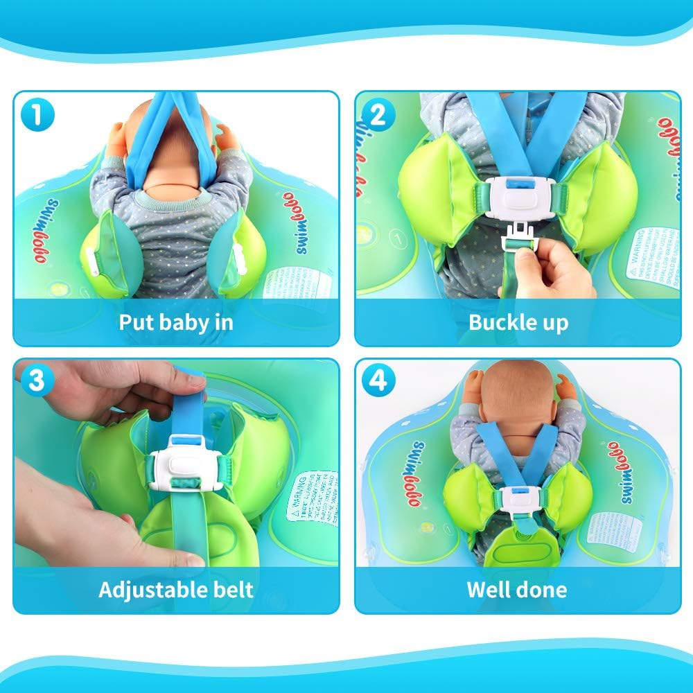 Baby Swimming Floating Inflatable Baby Pool Floating Ring Newest with Sun Shield, Add Tail No Flip for 3-36 Months image number 3