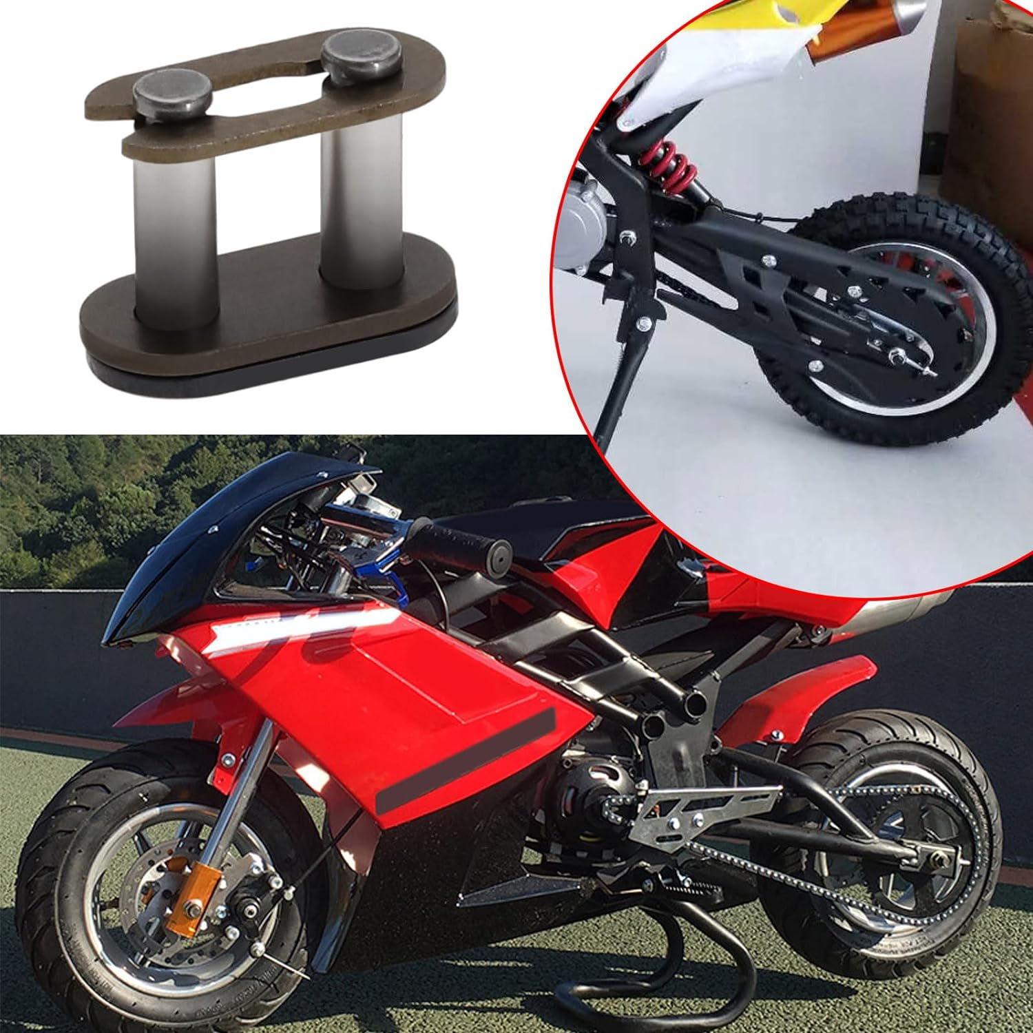 Emsea 10Pcs T8F Chain Master Link Steel Chain Link for 43Cc 47Cc 49Cc Mini ATV Quad Dirt Scooter Pocket Bikes Chain Replacement Part image number 1