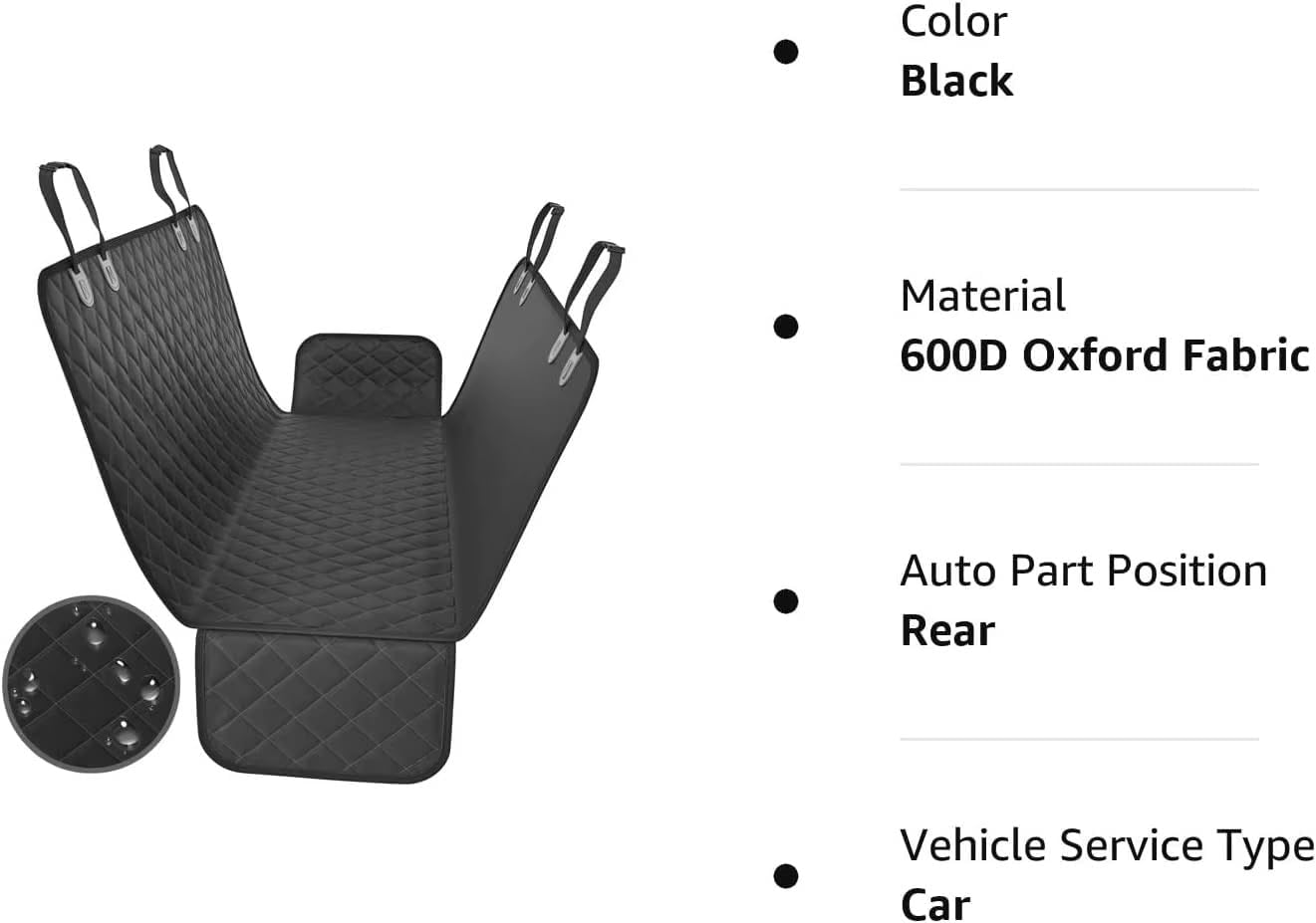 INDCAN IMPORT - Dog Car Seat Cover for Back Seat | Waterproof & Scratchproof Pet Hammock | Nonslip, Universal Fit for Cars, Suvs & Trucks | Easy to Install & Clean. image number 4