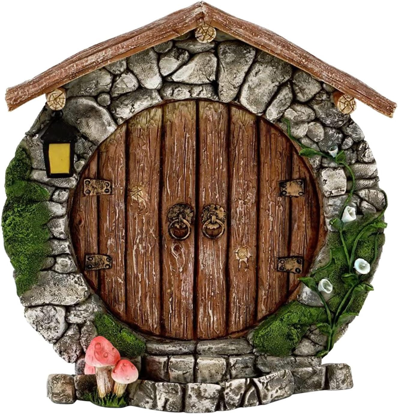 Jjlfresheners Fairy Garden Doors and Windows for Trees Miniature Fairy Gnome, Statues Wall and Trees Outdoor Wooden Doors and Windows in the Yard Garden Trees Outdoor Statues
