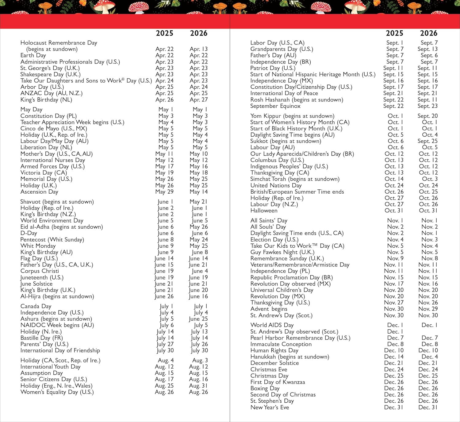2025-26 Mushrooms 2-Year Pocket Planner (24-Month Calendar) image number 1