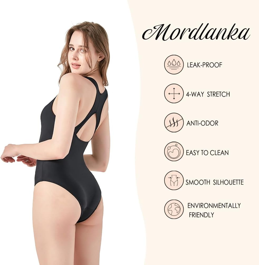 Mordlanka Period Swimwear One Piece Leakproof Swimsuit for Teen Girls Women&hellip;