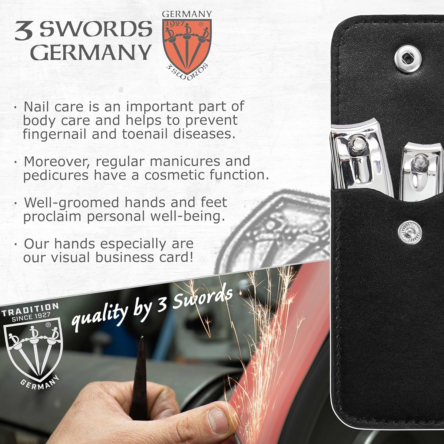 3 Swords Germany - Brand Quality Fingernail & Toenail Clipper Cortaunas, Manicure Pedicure Grooming Manicura for Professional Finger & Toe Nail Care by 3 Swords Germany (7438) image number 4