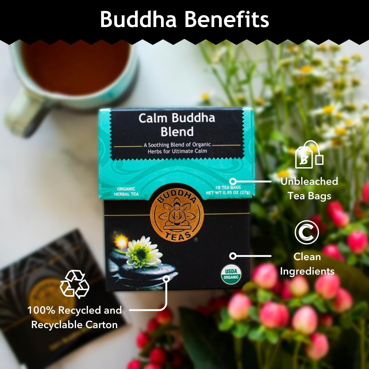 Buddha Teas Calming Buddha Blend Herbal Tea 18 Teabags image number 5
