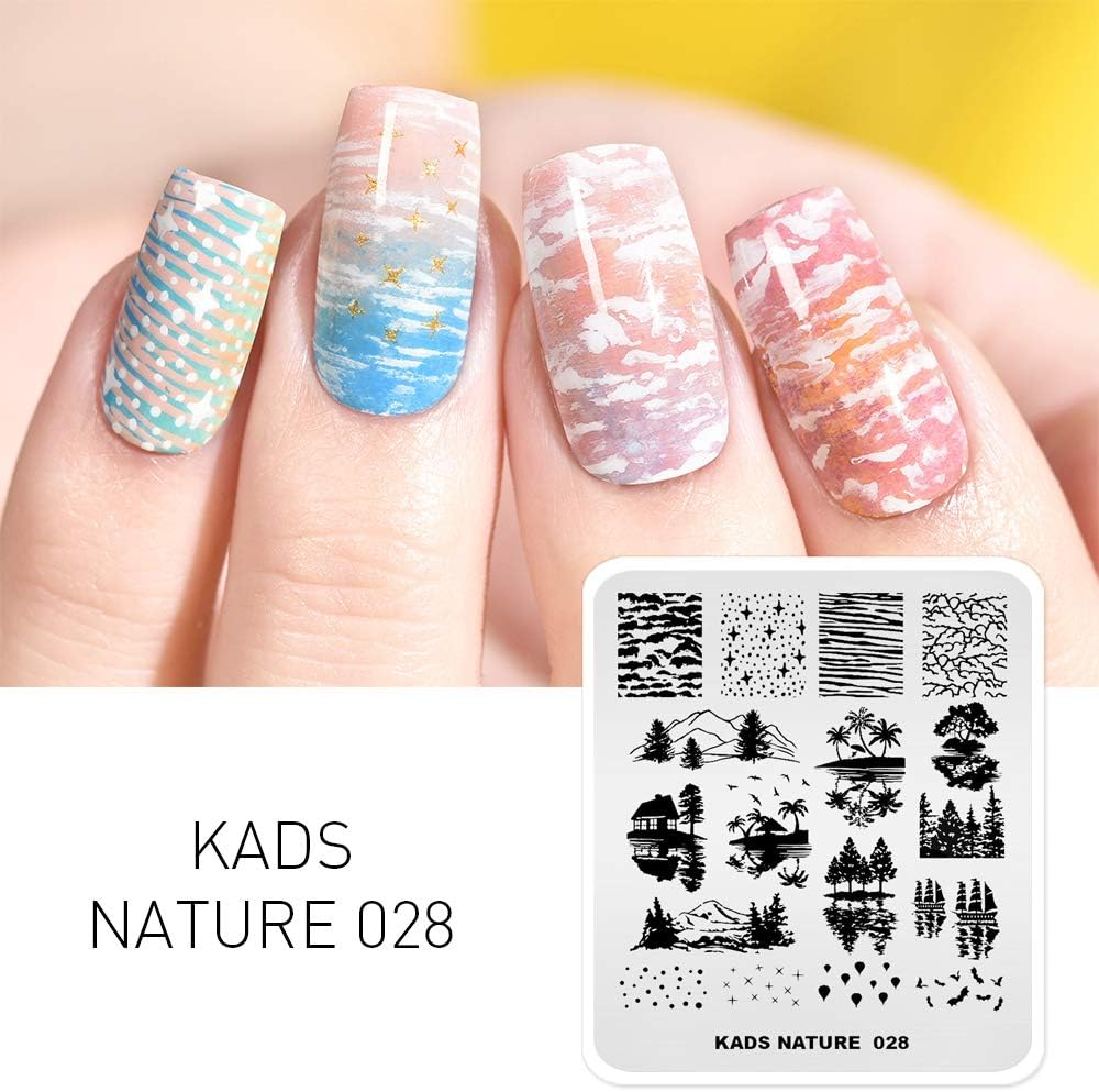 Alexnailart Nail Image Stamp Stencil Nature Theme Stamping Plate Manicure Printing Tool