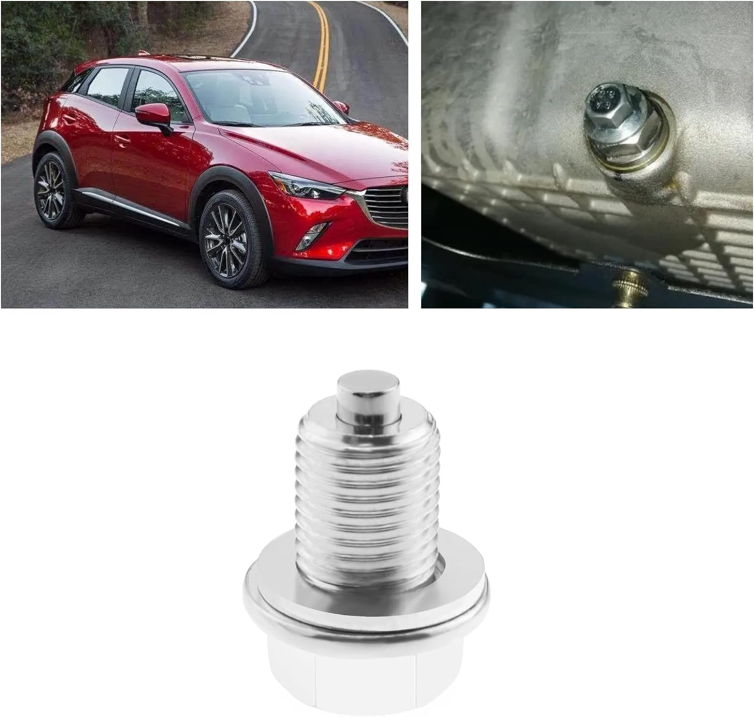 Ecsing 2PCS Magnetic Oil Pan Plug with Gasket for Car Magnetic Sump Plug Bung Fitting Adapter Return Drain Plug with Washer M14X1.5 image number 6