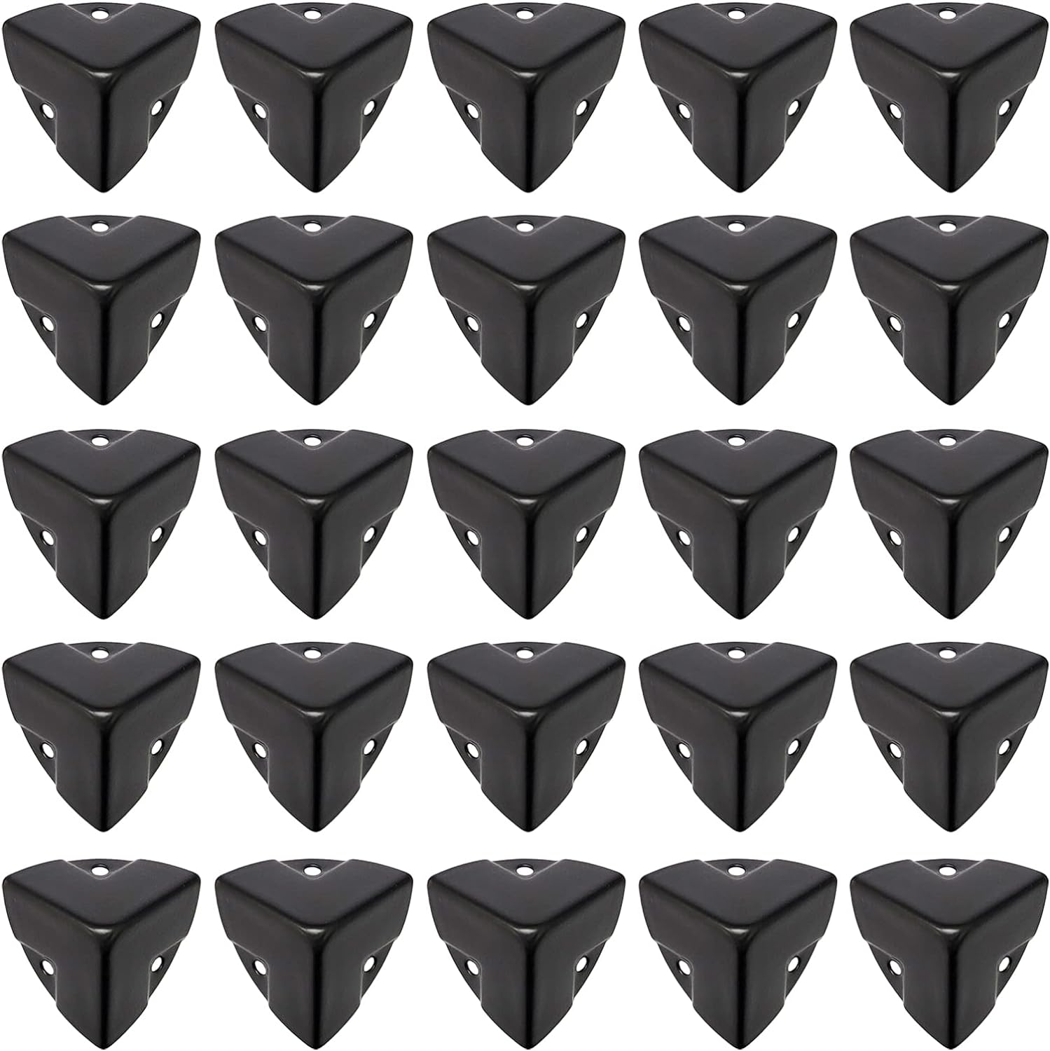 20Pcs Black Corner Brace Decorative Protectors Wrap Angle Edge Guard Cover Brackets 27Mm for Wooden Case Trunk Box Flightcases (1.1"&times;1.1"&times;1.1")