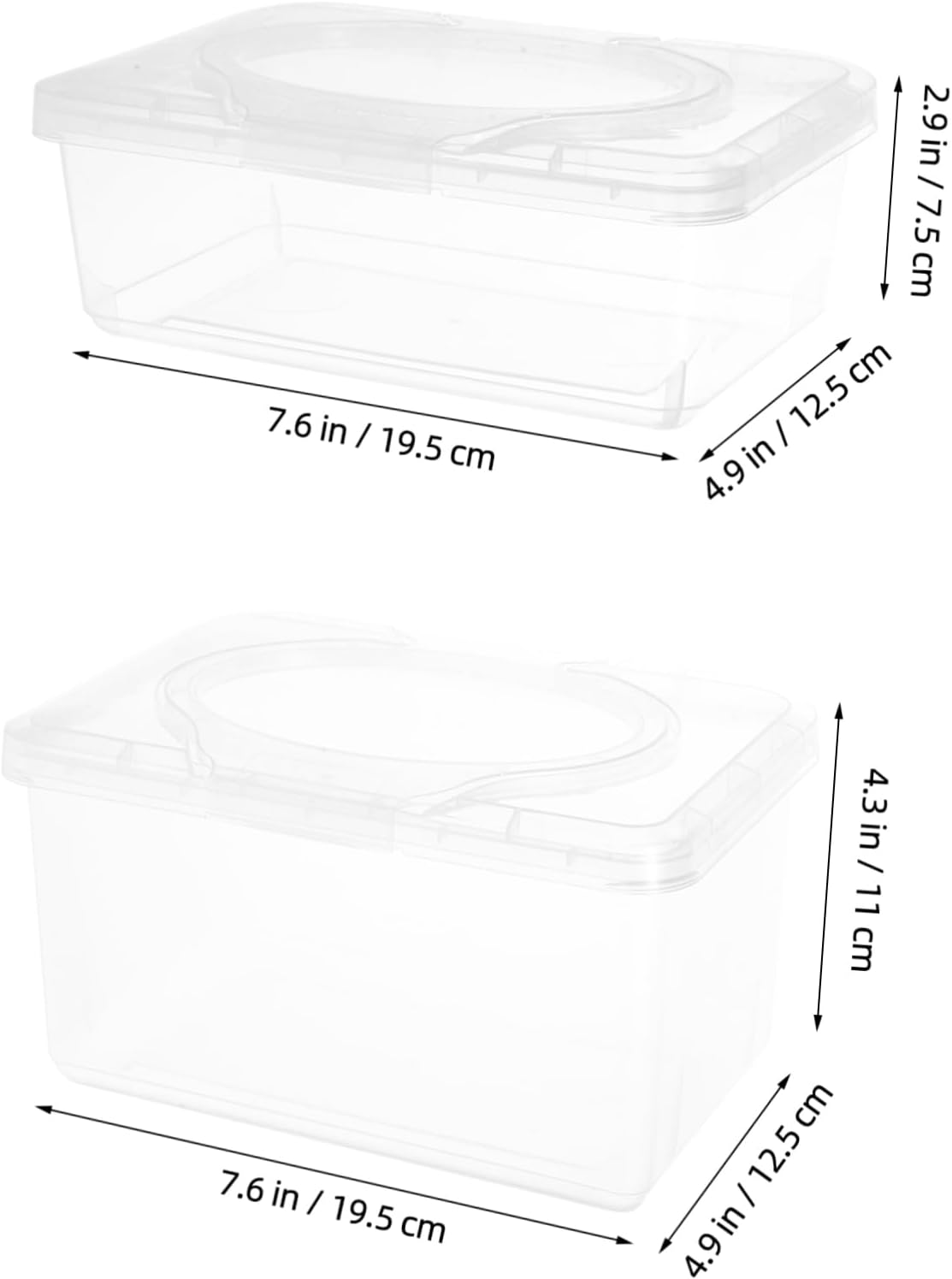 TIDTALEO 2Pcs Bathroom Wipes Dispenser Dustproof Wet Tissue Box Easy Access for Organized Home and Care image number 1