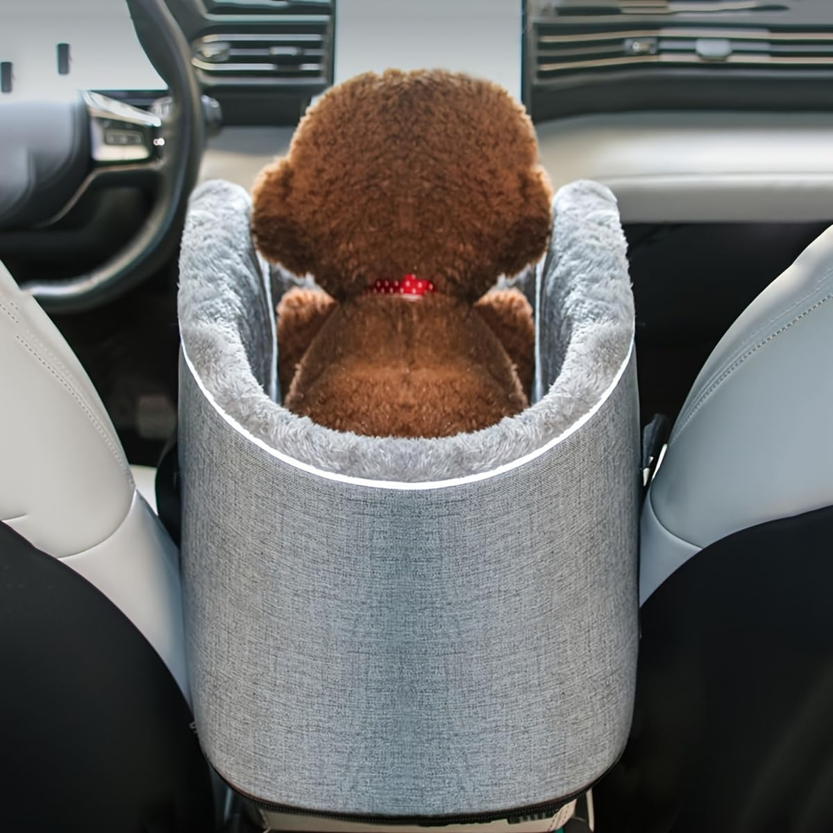 1Pc Dog Console Car Seat, Travel Bags for Dogs Cats, Portable Dog Booster Seat, Pet Going Out Handbag image number 1