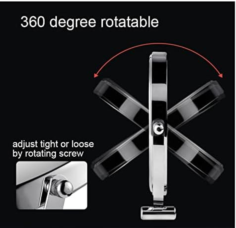 Double Sided Vanity Mirror Makeup Mirror Tabletop Mirror ，1X and 3X Magnifying Mirror Metal Frame round Free Standing Makeup Mirror for Bedroom Bathroom (White) image number 5