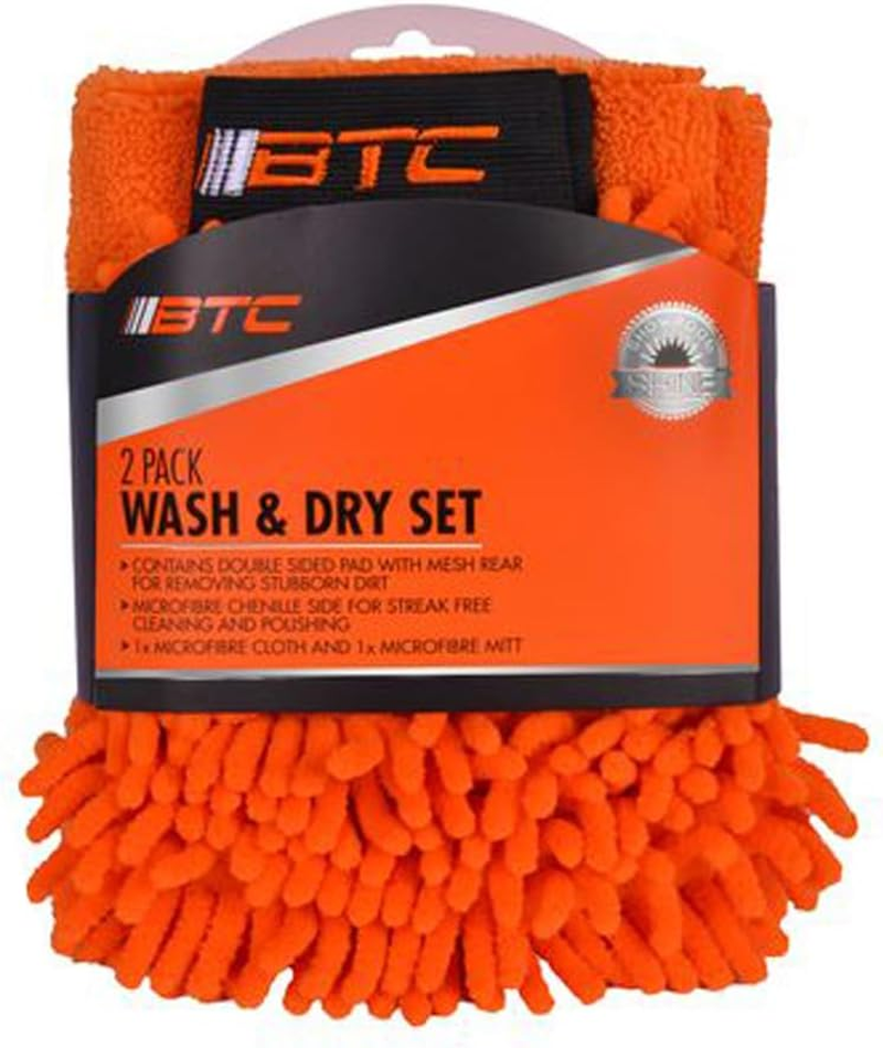 BTC Deluxe Microfibre Towel and Mitt 2-Pieces