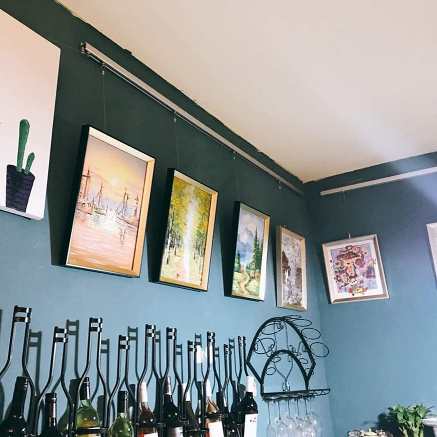 HAN SHENG 18 Pcs Adjustable Metal Art Gallery Display Wire Rope Hanger Hooks Picture Rail Hooks Hanger System Accessories for 1Mm-2Mm Wire Rope image number 3