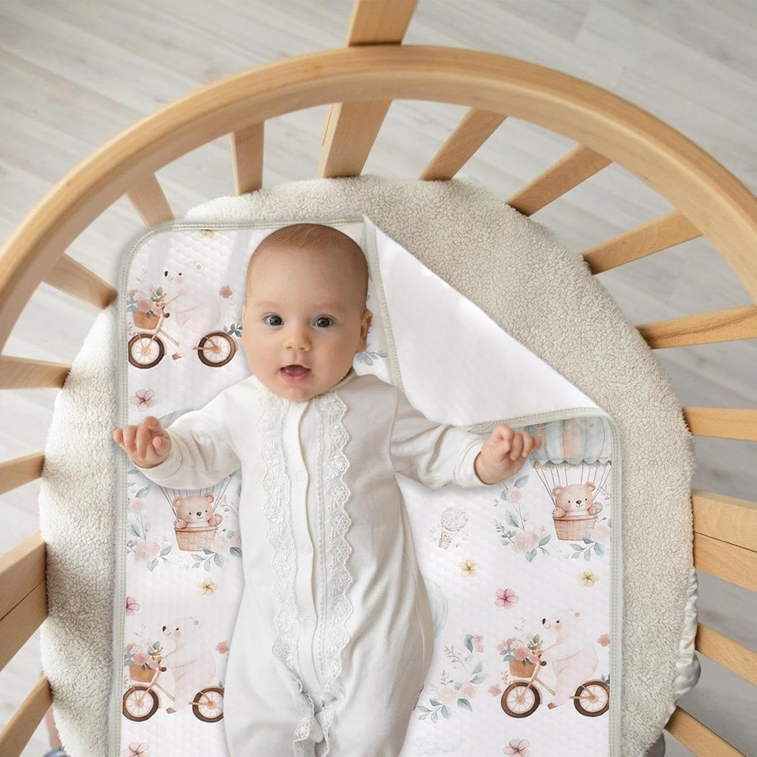 Diaper Changing Mat, Kids Bed Sheets, Washable Bassinet Pee Liner Mat, Potty Training Bedwetting Solution, Nursery Setup, Overnight Protection, 27.56 X 19.69 Inches image number 1